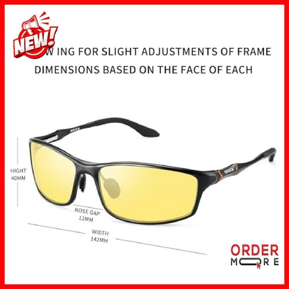 Polarized Night Vision Driving Glasses UV400 Protection Unisex Metal Frame main image 7